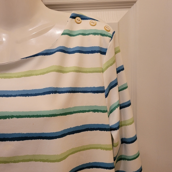 Peck & peck unique stripe colorful top - Picture 2 of 5